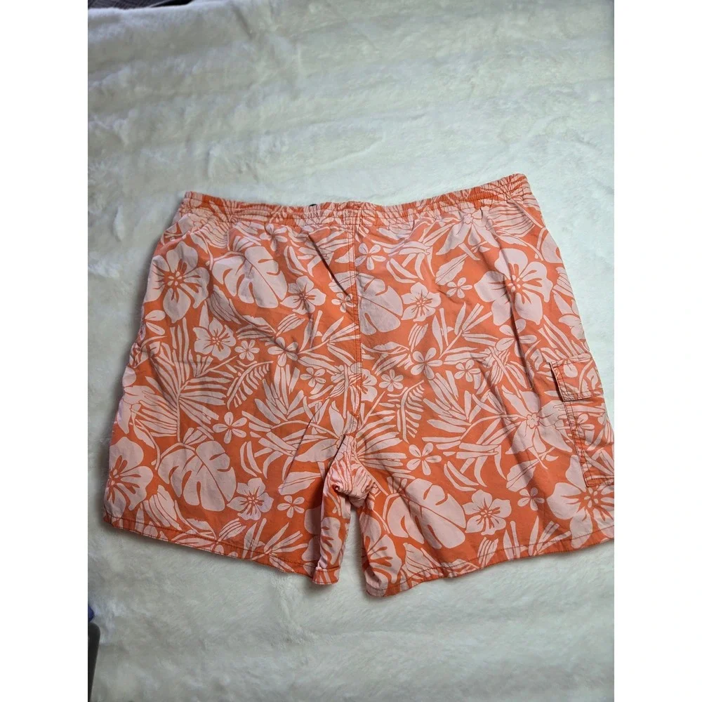 Tommy Hilfiger Mens XXL‎ Orange Floral Hibiscus Swim Trunks Lined Board Shorts